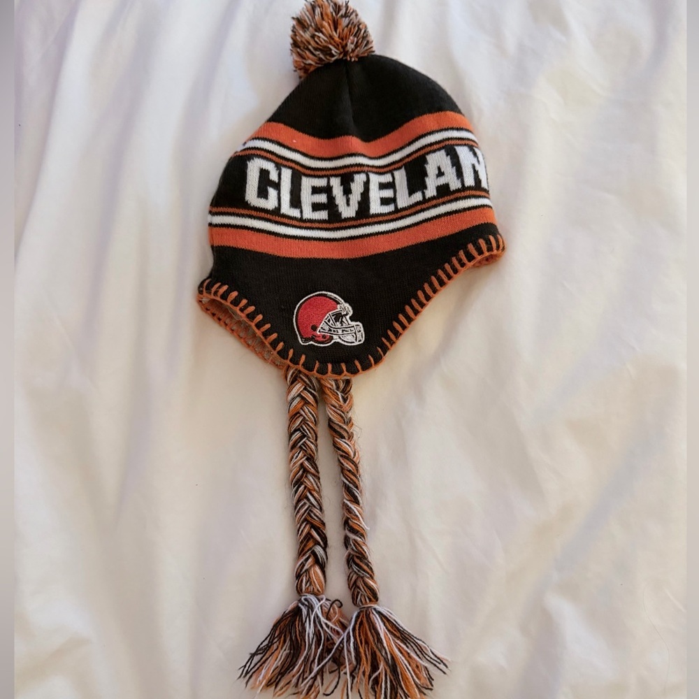 NFL Cleveland Browns Baby/Toddler Striped Knit Hat - w/ FREE Browns ornaments!
